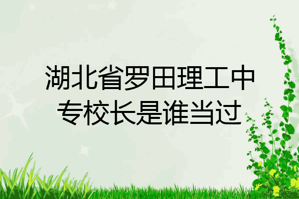 湖北省罗田理工中专校长是谁当过