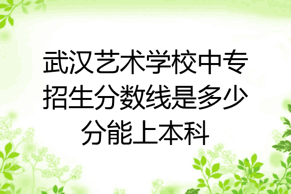 武汉艺术学校中专招生分数线是多少分能上本科