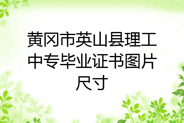 黄冈市英山县理工中专毕业证书图片尺寸