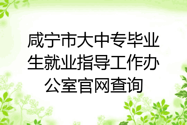 咸宁市大中专毕业生就业指导工作办公室官网查询