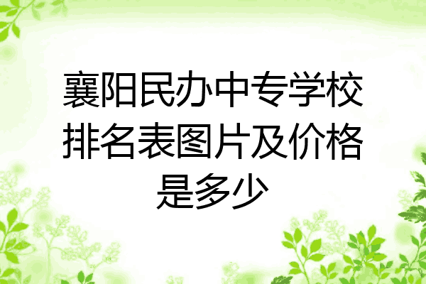 襄阳民办中专学校排名表图片及价格是多少