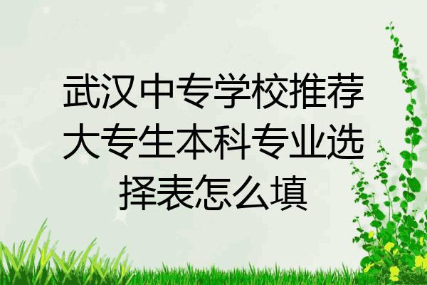 武汉中专学校推荐大专生本科专业选择表怎么填
