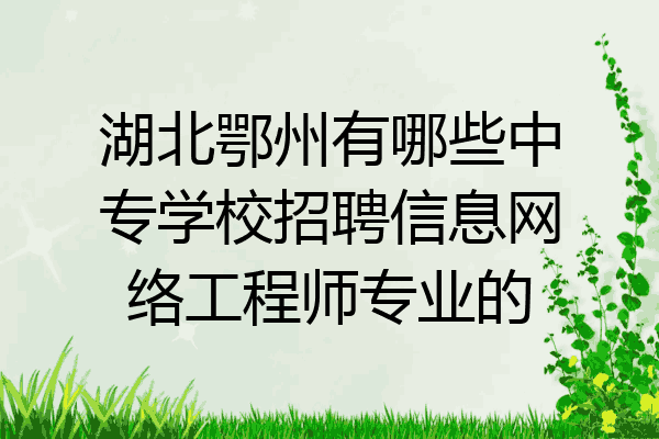 湖北鄂州有哪些中专学校招聘信息网络工程师专业的