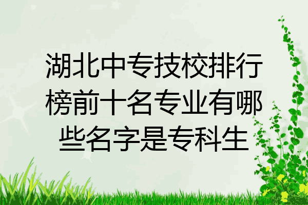 湖北中专技校排行榜前十名专业有哪些名字是专科生