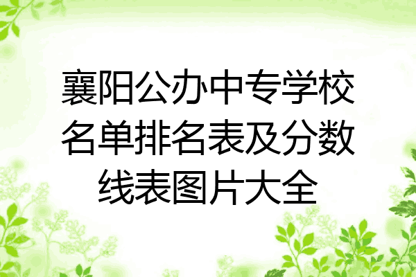襄阳公办中专学校名单排名表及分数线表图片大全