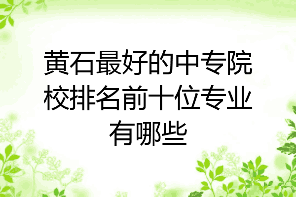 黄石最好的中专院校排名前十位专业有哪些