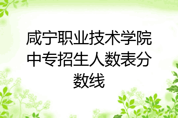 咸宁职业技术学院中专招生人数表分数线