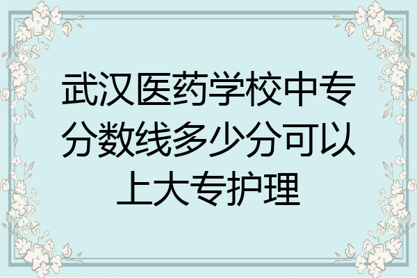 武汉医药学校中专分数线多少分可以上大专护理