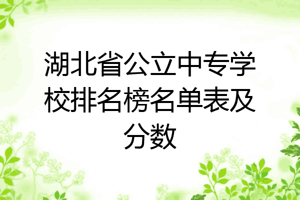 湖北省公立中专学校排名榜名单表及分数