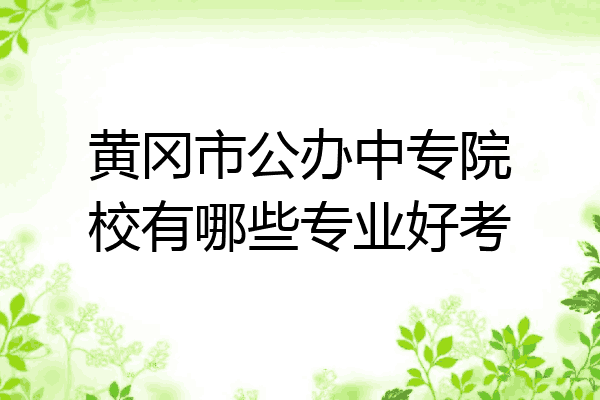 黄冈市公办中专院校有哪些专业好考