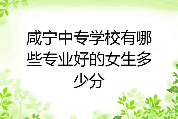 咸宁中专学校有哪些专业好的女生多少分
