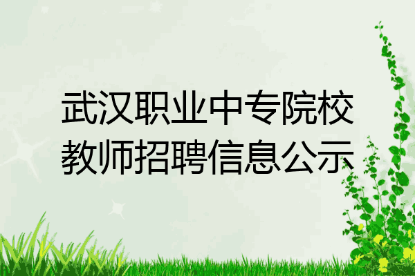 武汉职业中专院校教师招聘信息公示