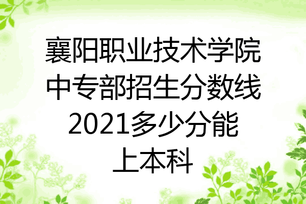 襄阳职业技术学院中专部招生分数线2021多少分能上本科
