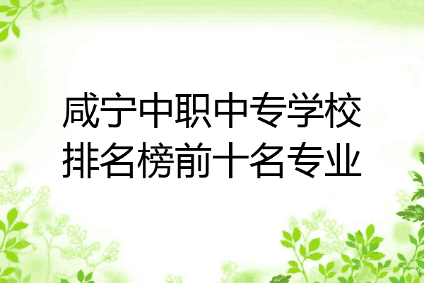 咸宁中职中专学校排名榜前十名专业
