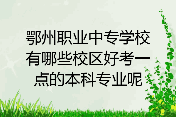 鄂州职业中专学校有哪些校区好考一点的本科专业呢