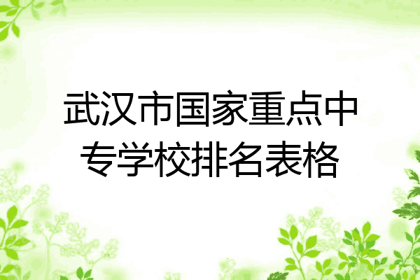 武汉市国家重点中专学校排名表格