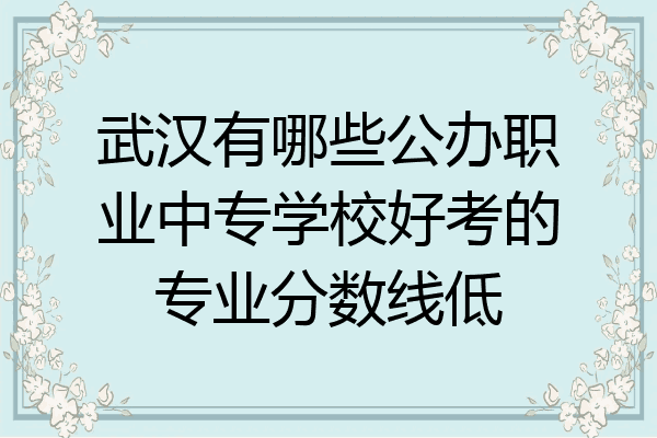 武汉有哪些公办职业中专学校好考的专业分数线低
