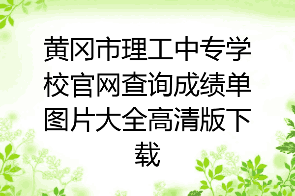 黄冈市理工中专学校官网查询成绩单图片大全高清版下载