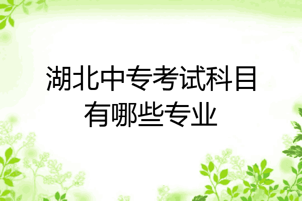 湖北中专考试科目有哪些专业