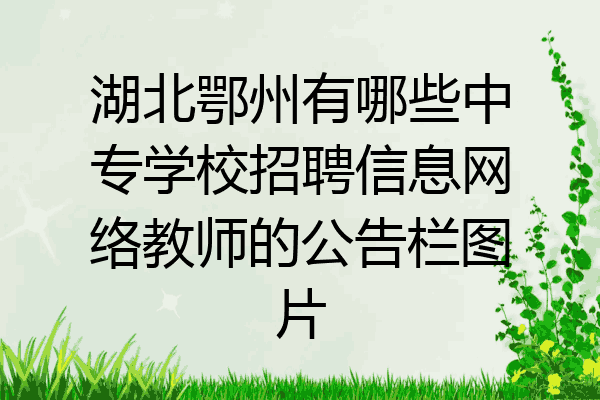 湖北鄂州有哪些中专学校招聘信息网络教师的公告栏图片