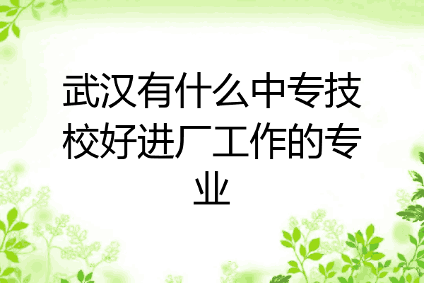 武汉有什么中专技校好进厂工作的专业