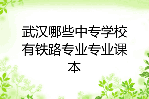 武汉哪些中专学校有铁路专业专业课本