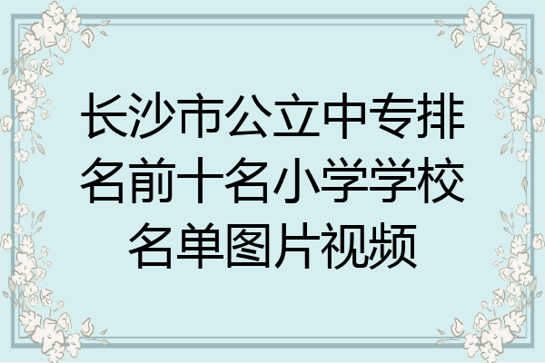 长沙市公立中专排名前十名小学学校名单图片视频