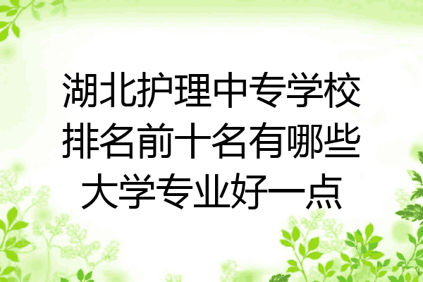 湖北护理中专学校排名前十名有哪些大学专业好一点