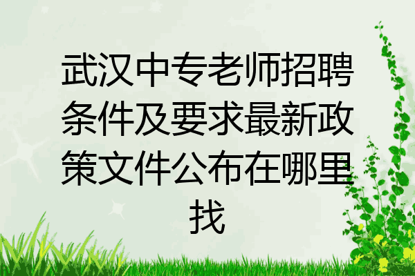 武汉中专老师招聘条件及要求最新政策文件公布在哪里找