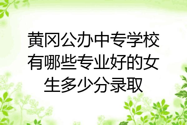 黄冈公办中专学校有哪些专业好的女生多少分录取