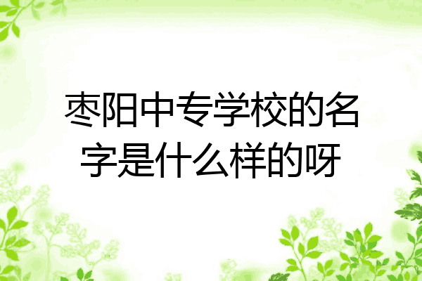 枣阳中专学校的名字是什么样的呀