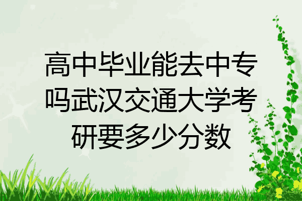 高中毕业能去中专吗武汉交通大学考研要多少分数