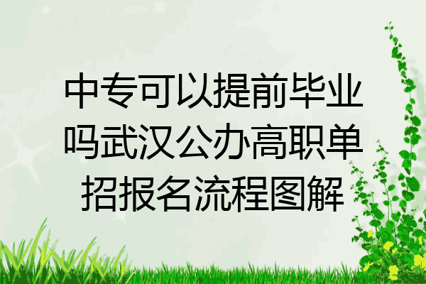 中专可以提前毕业吗武汉公办高职单招报名流程图解