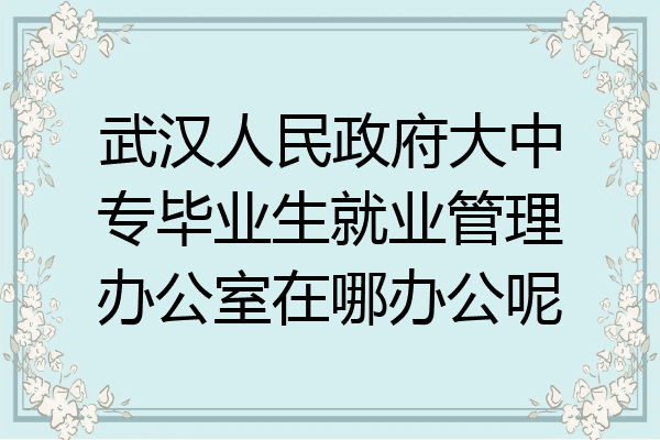 武汉人民政府大中专毕业生就业管理办公室在哪办公呢