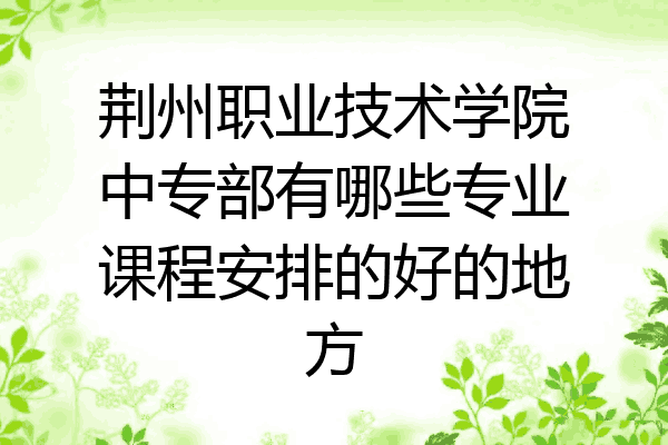 荆州职业技术学院中专部有哪些专业课程安排的好的地方