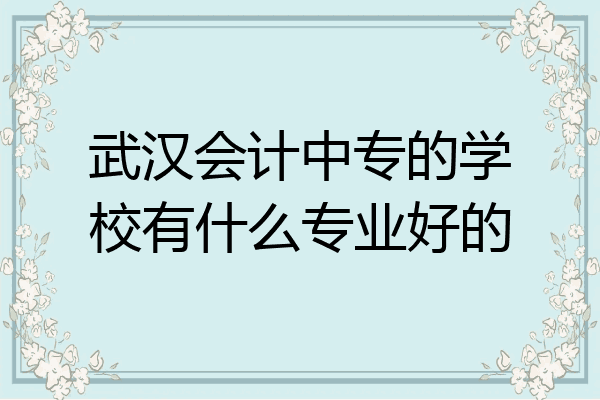 武汉会计中专的学校有什么专业好的