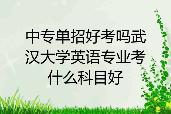 中专单招好考吗武汉大学英语专业考什么科目好