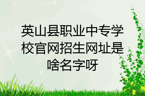 英山县职业中专学校官网招生网址是啥名字呀