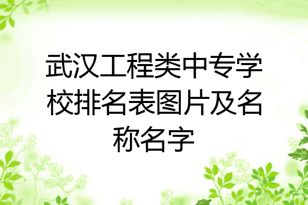 武汉工程类中专学校排名表图片及名称名字