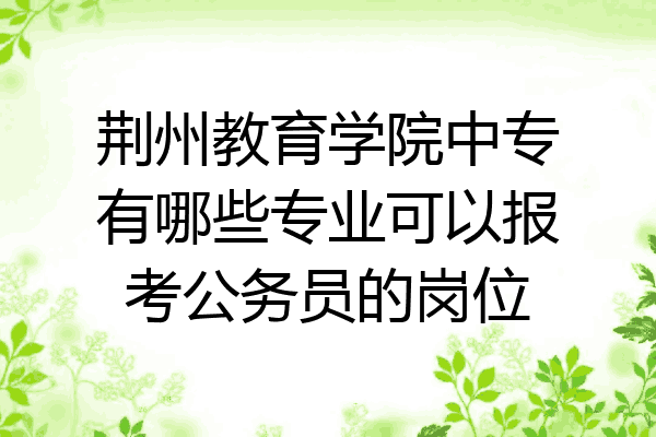 荆州教育学院中专有哪些专业可以报考公务员的岗位