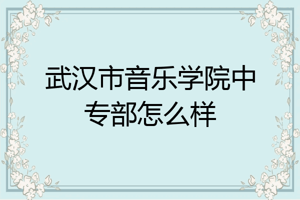 武汉市音乐学院中专部怎么样