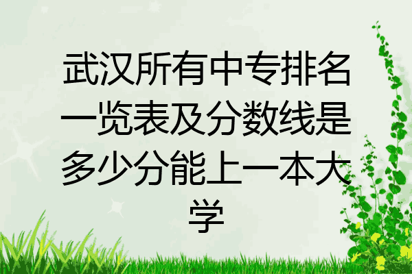 武汉所有中专排名一览表及分数线是多少分能上一本大学