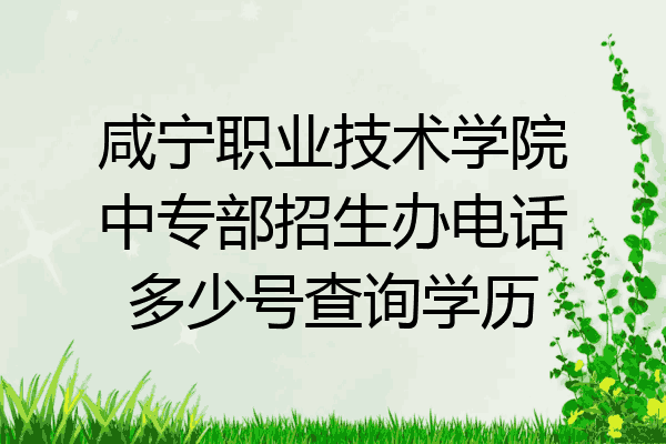 咸宁职业技术学院中专部招生办电话多少号查询学历