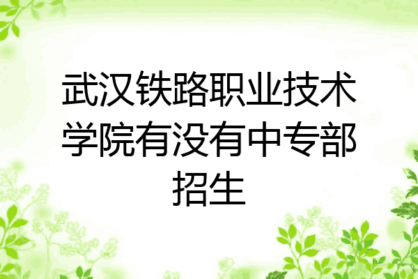 武汉铁路职业技术学院有没有中专部招生