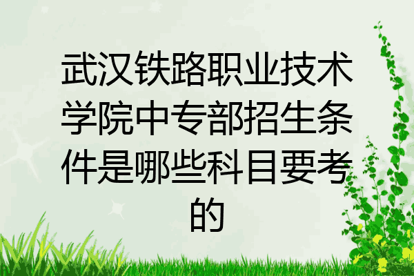 武汉铁路职业技术学院中专部招生条件是哪些科目要考的