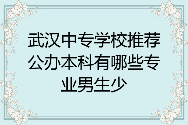 武汉中专学校推荐公办本科有哪些专业男生少