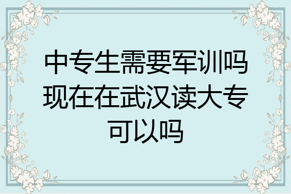 中专生需要军训吗现在在武汉读大专可以吗