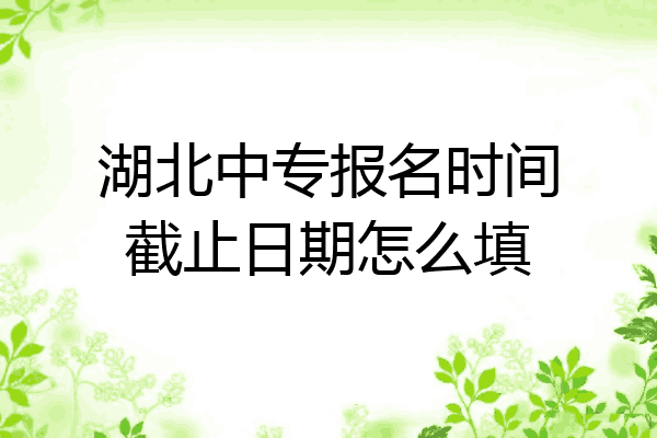 湖北中专报名时间截止日期怎么填