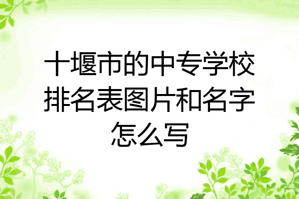 十堰市的中专学校排名表图片和名字怎么写