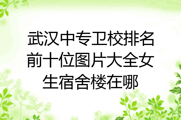 武汉中专卫校排名前十位图片大全女生宿舍楼在哪